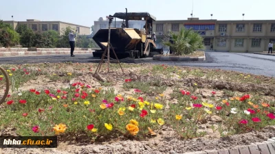 آسفالت محوطه ساختمان آموزشی همزمان با عیدسعیدفطر