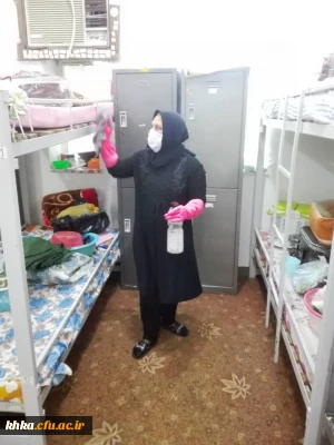 اقدامات ضد عفونی ساختمان اداری و سرای دانشجویی مرکز آموزش عالی خدیجه کبری (س) دزفول اسفند ماه 98