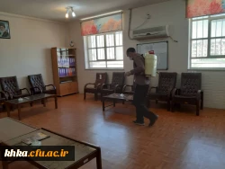 گزارش ضد عفونی ساختمان اداری و سرای دانشجویی/مرکز آموزش عالی خدیجه کبری (س) دزفول/اسفند ماه 98 4