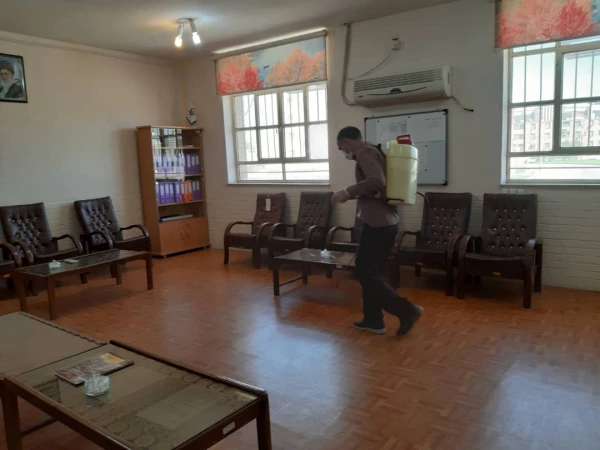 گزارش ضد عفونی ساختمان اداری و سرای دانشجویی/مرکز آموزش عالی خدیجه کبری (س) دزفول/اسفند ماه 98 4