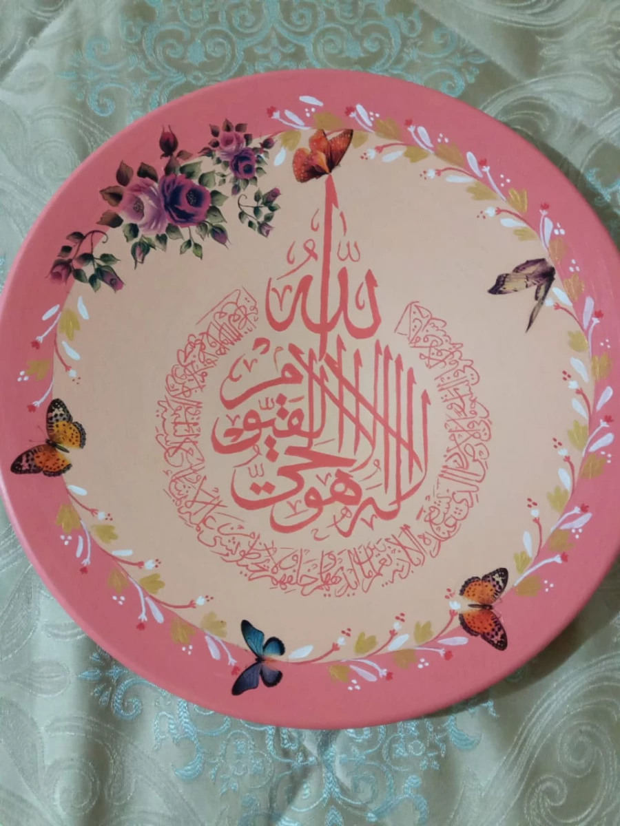 سیده سمیه موسوی شریف-خطاطی روی سفال