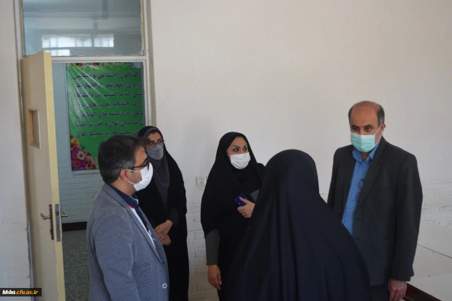 بازدید مسئولین استانی از روند آماده سازی مرکزحضرت خدیجه کبری (س) جهت برگزاری آزمون های پایان نیمسال دوم 2