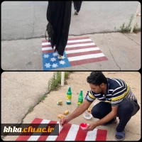 نقاشی پرچم آمریکا بر روی زمین 2