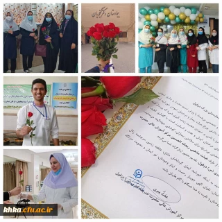 اهدای گل به پرستاران به مناسبت روز پرستار
