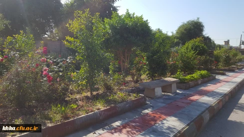 نمایی از حیاط زیبای مرکز آموزش عالی حضرت خدیجه کبری (س) دزفول

