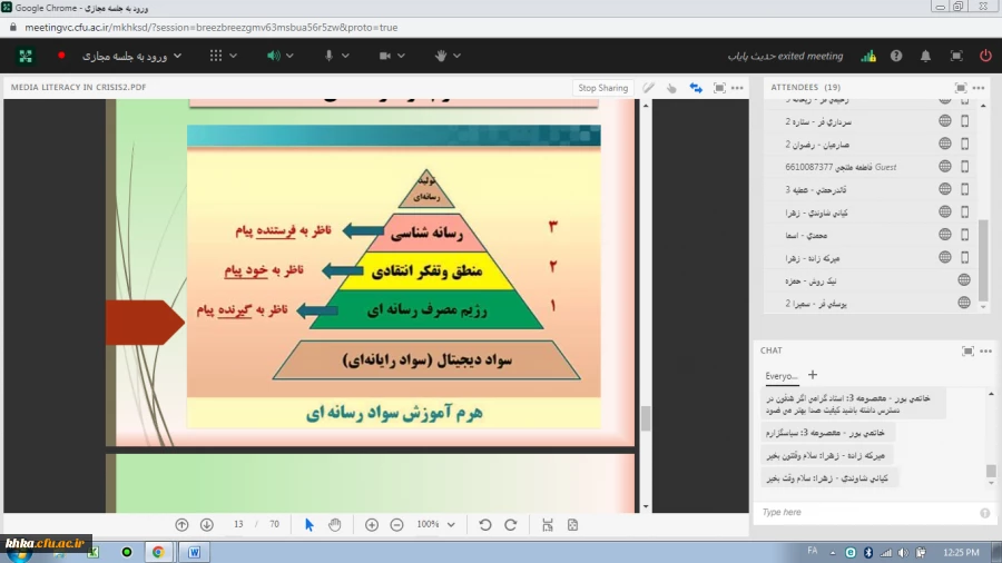 برگزاری وبینار آموزشی با موضوع خودمراقبتی و سواد رسانه در بحران   6