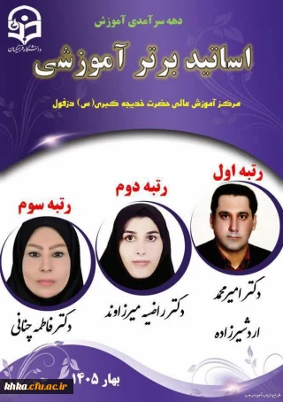 اساتید برتر آموزشی

معرفی اساتید برتر آموزشی مرکز آموزش عالی حضرت خدیجه کبری(س) دزفول